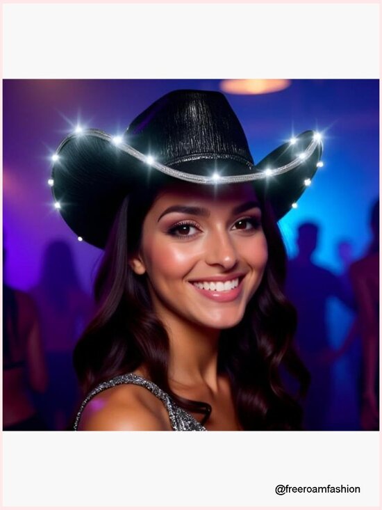 Light Up LED Cowboy Hat for Disco Party Halloween Costume